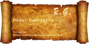 Rédai Gabriella névjegykártya